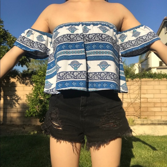 Tribal Off The Shoulder Top - Picture 2 of 4